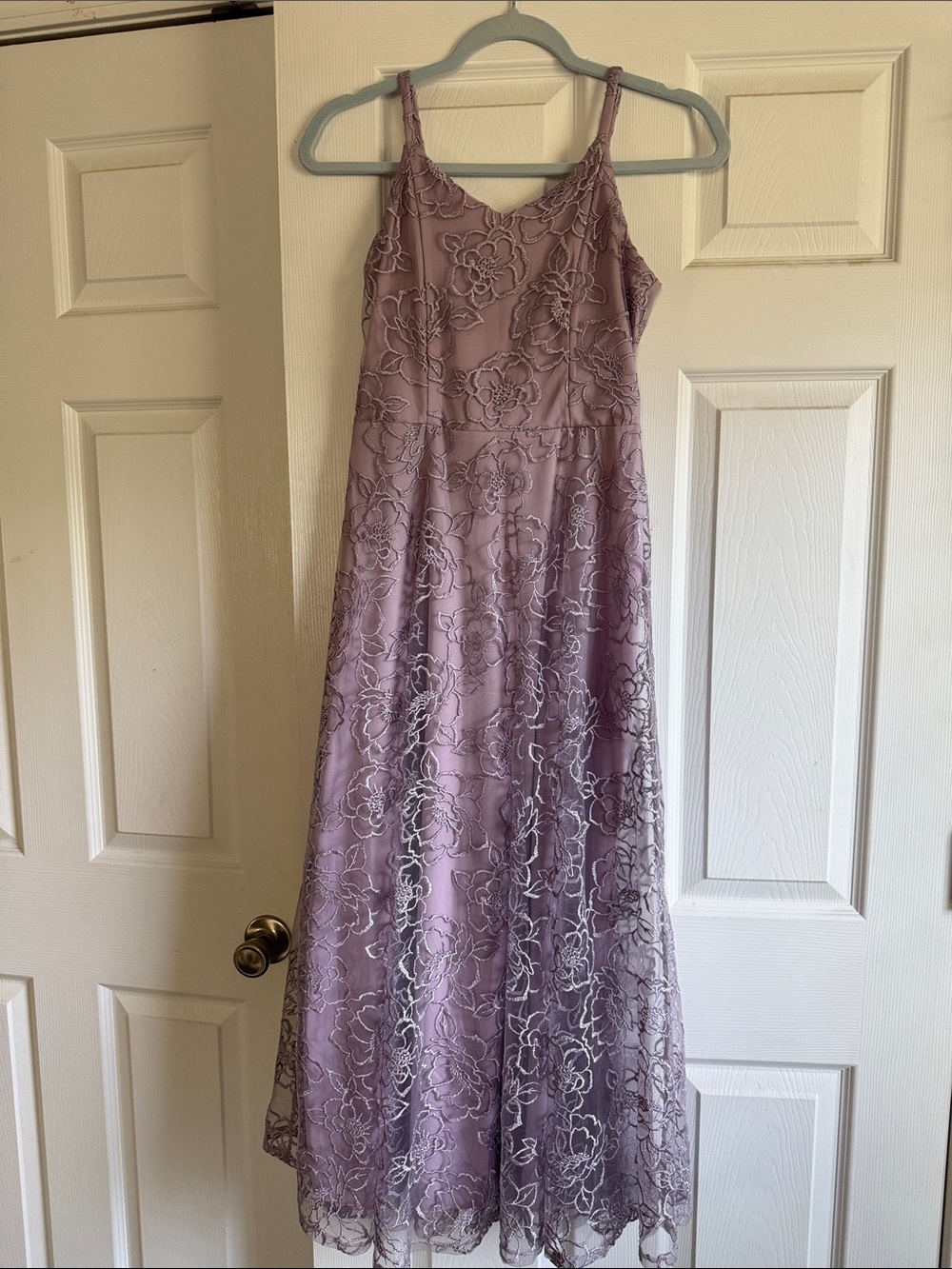 Xtraordinary Lilac Embroidered Evening Gown